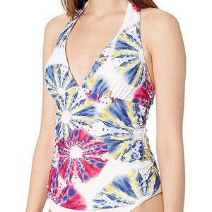NWT TOMMY HILFIGER TIE-DYE HALTER TANKINI TOP